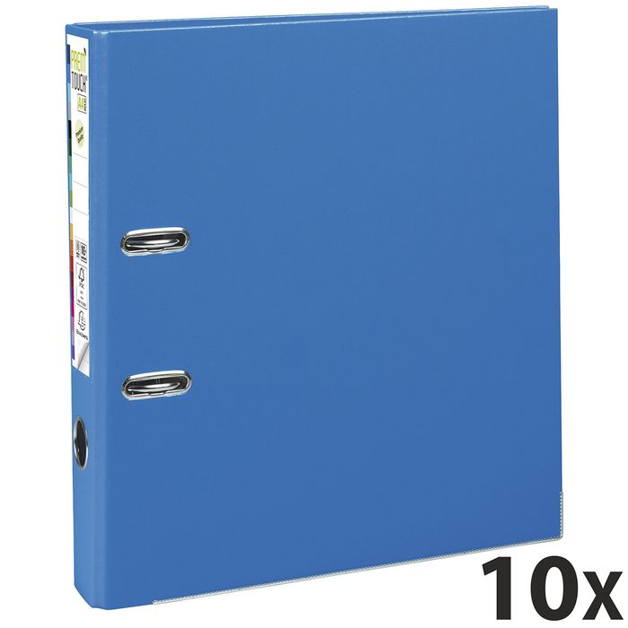 3130632531423-Exacompta Prem'Touch - 10 Classeurs à levier - Dos 50 mm - A4 Maxi - pour 400 feuilles - bleu--0