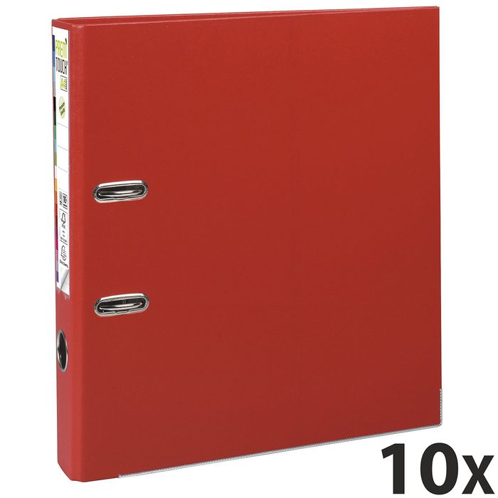 3130632531454-Exacompta Prem'Touch - 10 Classeurs à levier - Dos 50 mm - A4 Maxi - pour 400 feuilles - rouge--0