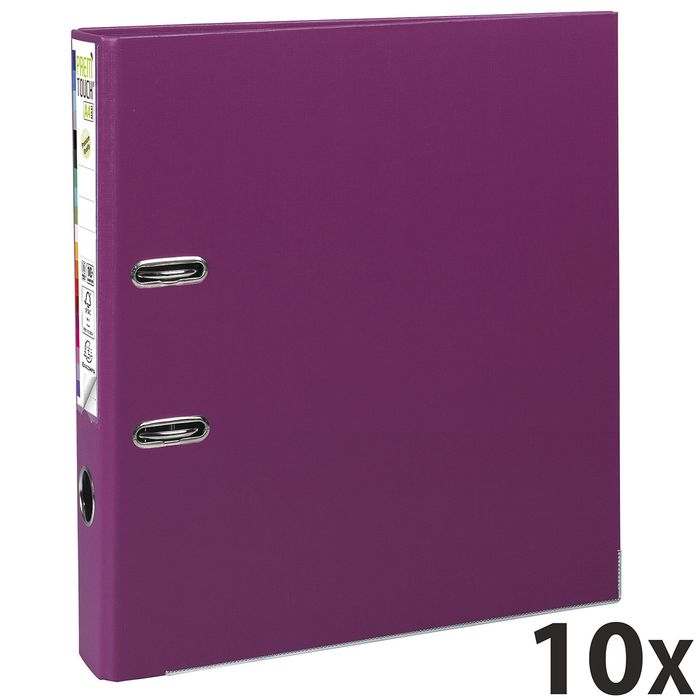 3130632531478-Exacompta Prem'Touch - 10 Classeurs à levier - Dos 50 mm - A4 Maxi - pour 400 feuilles - fuchsia--0