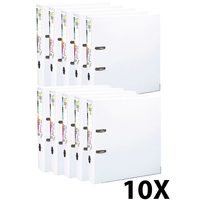 3130632533489-Exacompta Prem'Touch - 10 Classeurs à levier - Dos 80 mm - A4 Maxi - pour 600 feuilles - blanc--0