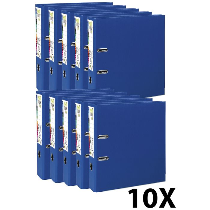 3130632533526-Exacompta Prem'Touch - 10 Classeurs à levier - Dos 80 mm - A4 Maxi - pour 600 feuilles - bleu foncé--0