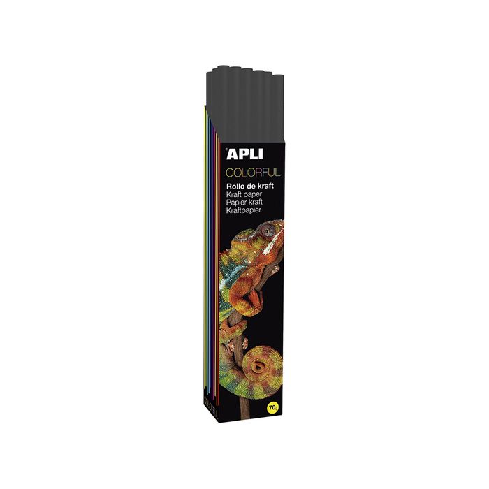 8410782144212-Apli Agipa - Papier cadeau kraft - 100 cm x 3 m - 70 g/m² - noir--0