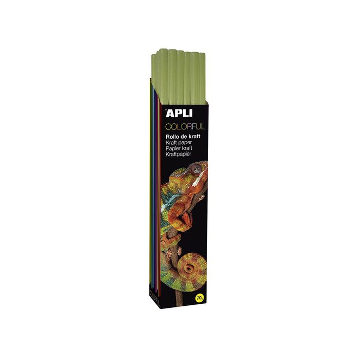 8410782144199-Apli Agipa - Papier cadeau kraft - 100 cm x 3 m - 70 g/m² - vert--0