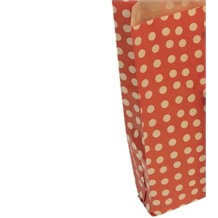 3329683941101-Clairefontaine - 50 Pochettes cadeau kraft - 15 cm x 6 cm x 31 cm - pois/fond rouge--2