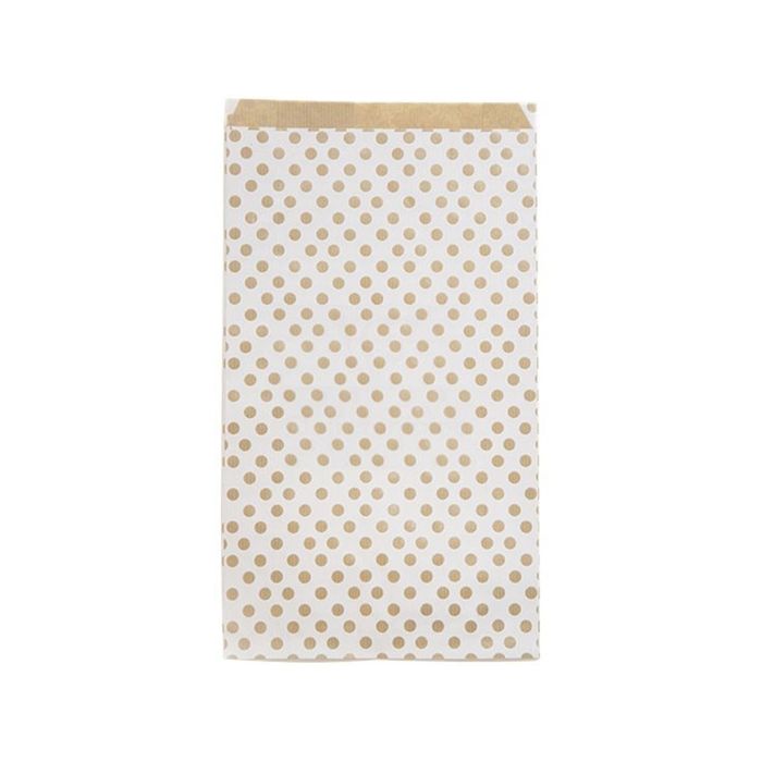 3329683941118-Clairefontaine - 50 Pochettes cadeau kraft - 21 cm x 7 cm x 37 cm - pois/fond blanc--0