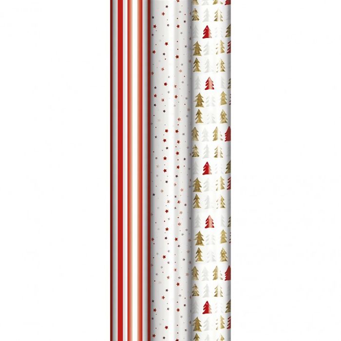 3329682128756-Clairefontaine Premium - Papier cadeau - 70 cm x 2 m - 80 g/m² - différents motifs de Noël--1