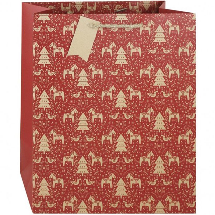 5033601524021-Clairefontaine Eurowrap - Sac cadeau - 26,5 cm x 14 cm x 33 cm - dalécarlie rouge--1