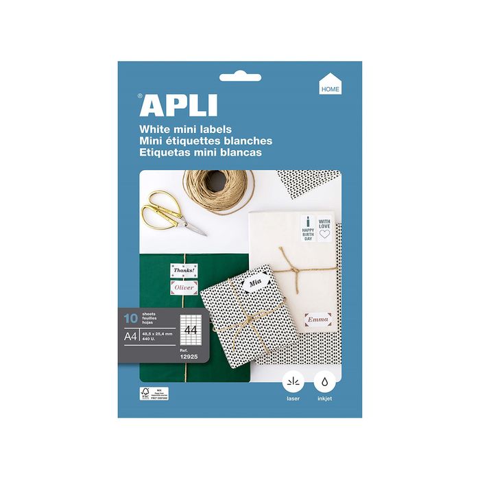 8410782129257-Apli Agipa - 440 Étiquettes adhésives blanches multi-usages - 48,5 x 25,4 mm - coins droits - réf 12--0