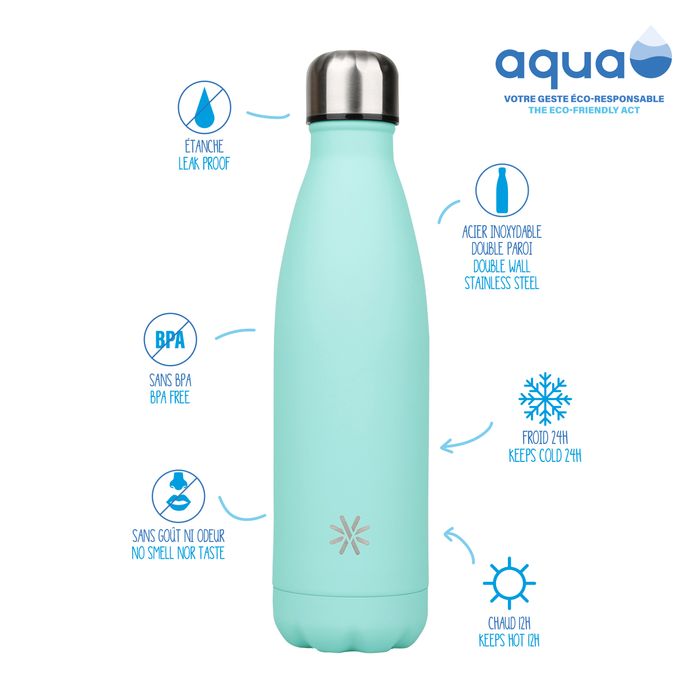 3135250122534-Aqua Pastel - Gourde Bouteille isotherme 500 ml - double paroi - disponible dans différentes couleurs--10