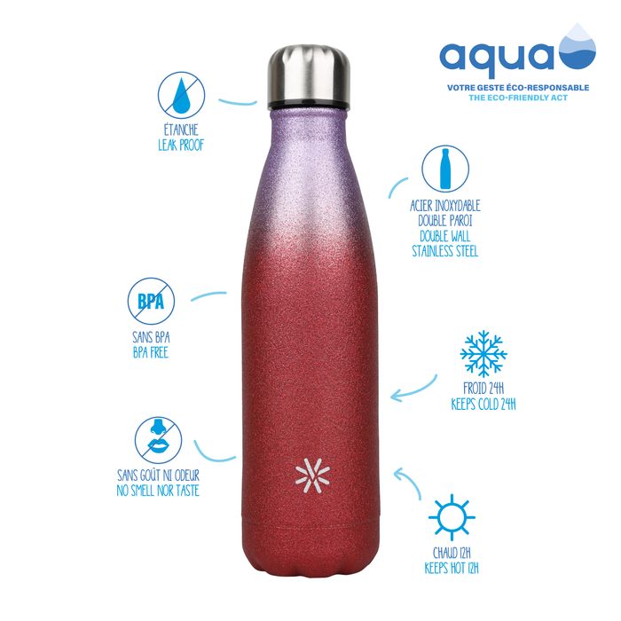 3135250122541-Aqua Pastel - Gourde Bouteille isotherme 500 ml - double paroi - disponible dans différentes couleurs--10