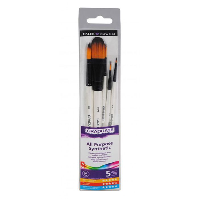 5011386082042-Daler-Rowney Graduate Landscape - Pack de 5 pinceaux - poil synthétique--0