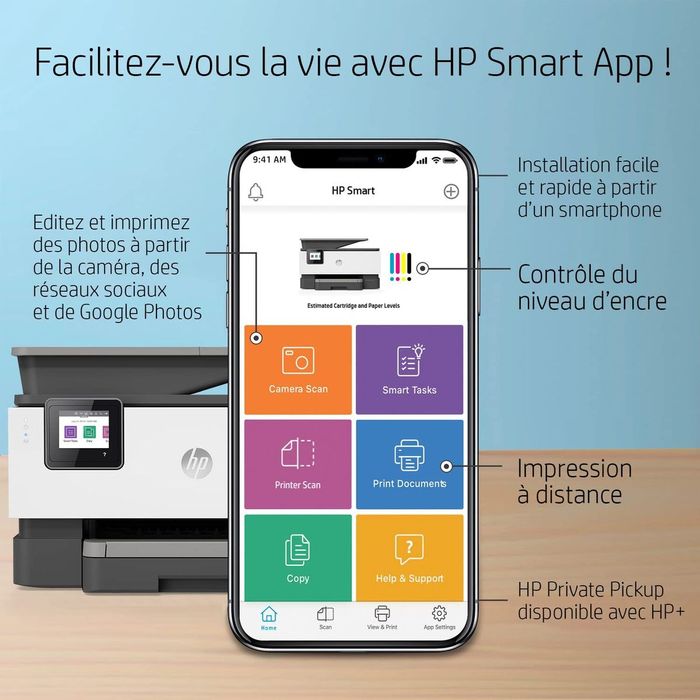 195161213915-HP Officejet Pro 9012E All-in-One - imprimante multifonction jet d'encre couleur A4 -  Wifi--5