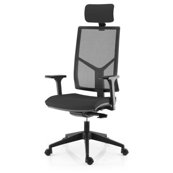 3660916001156-Fauteuil de bureau NOVA - accoudoirs réglables - appui-tête réglable - noir--1