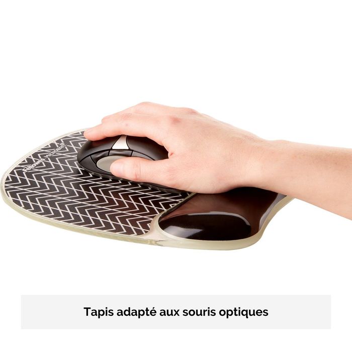 043859740680-Fellowes chevron - Tapis de souris avec repose-poignet - support gel résistant - technologie anti-bact