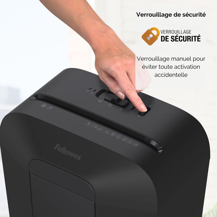 043859764778-Fellowes Powershred LX45 - destructeur de documents coupe croisée - 8 feuilles - Corbeille 17 litres - verrouilla--2