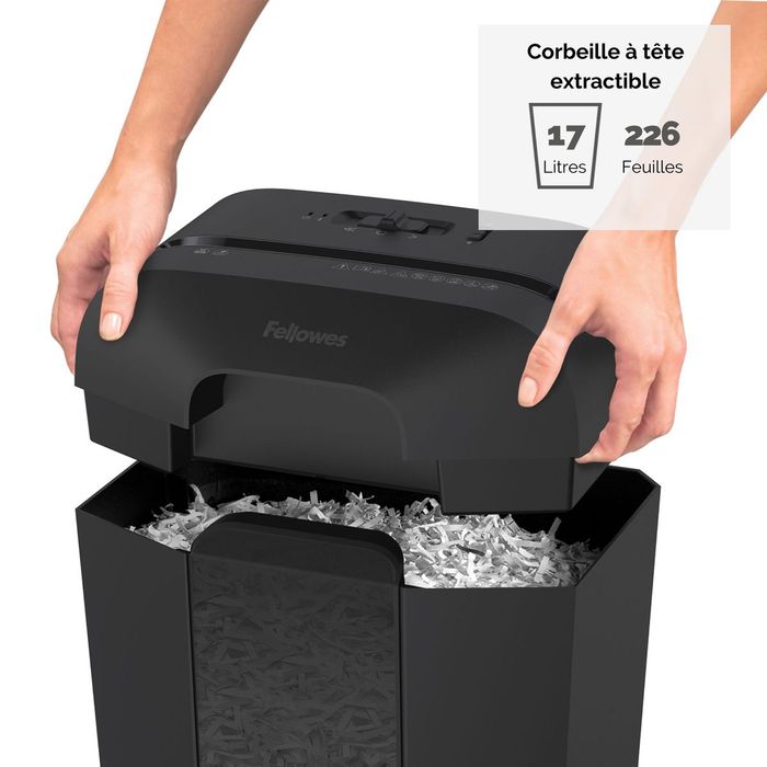 043859764778-Fellowes Powershred LX45 - destructeur de documents coupe croisée - 8 feuilles - Corbeille 17 litres - verrouilla--3