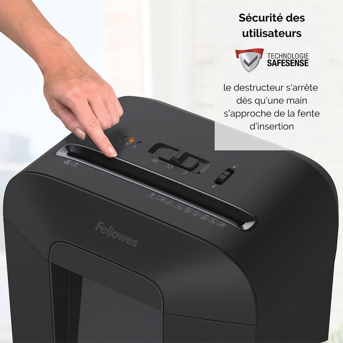 043859764808-Fellowes Powershred LX85 - destructeur de documents coupe croisée - 12 feuilles - Corbeille 19 litres - séc--4