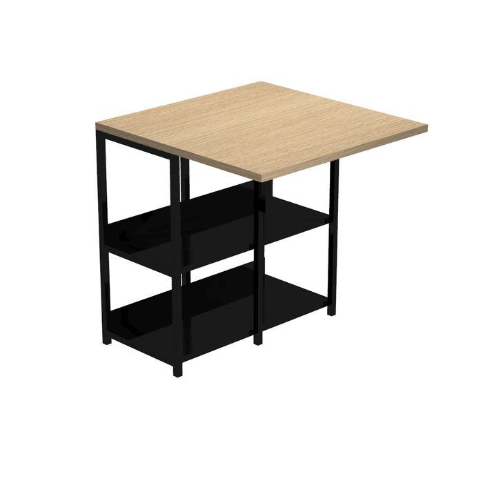 7331910021520-Bureau repliable avec structure métallique - 69 cm - chêne--2