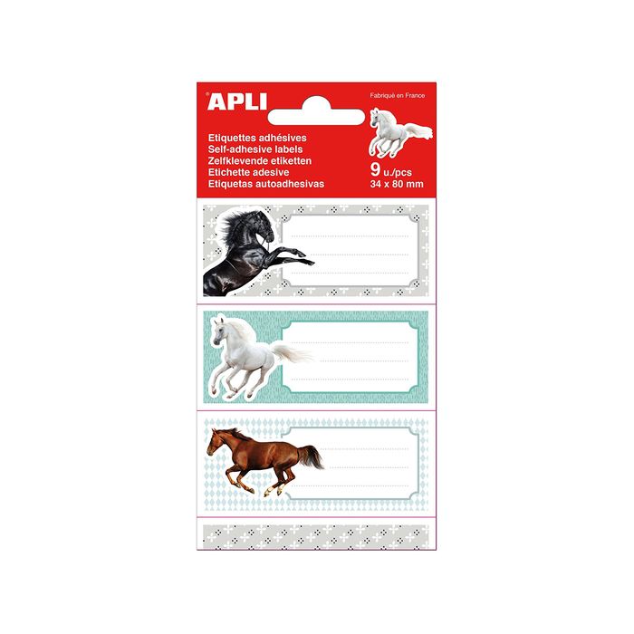 8410782184430-Apli Chevaux - 9 Étiquettes scolaires - 36 x 81 mm--1