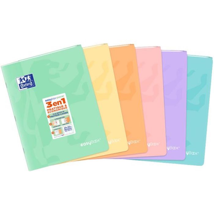 3020120165820-Oxford EasyBook Pastel - Cahier polypro 24 x 32 cm - 96 pages - grands carreaux (Seyes) - disponible dans diff--0
