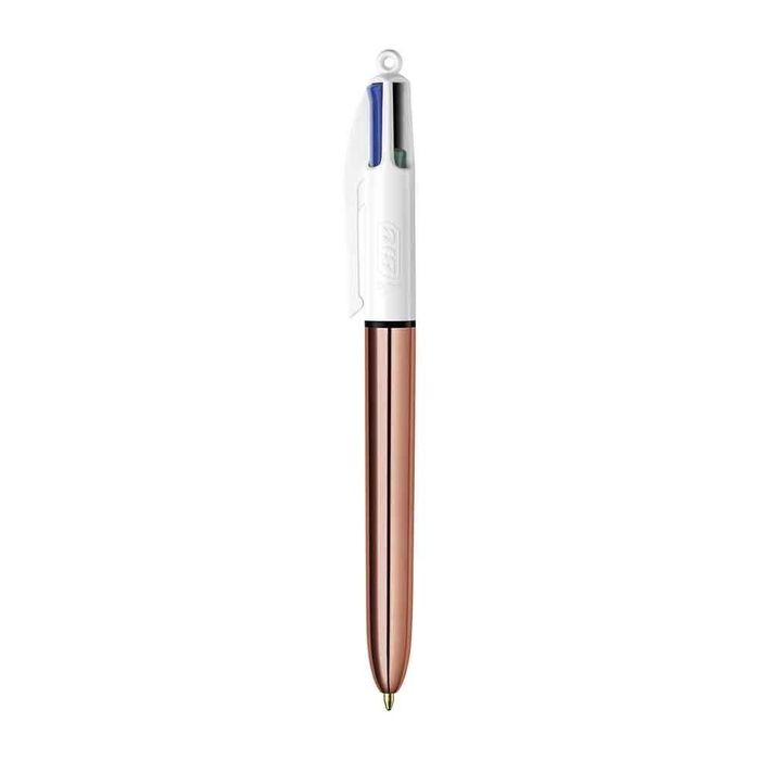 3086123636910-BIC 4 Couleurs Shine - Stylo à bille 4 couleurs - corps rose gold--2