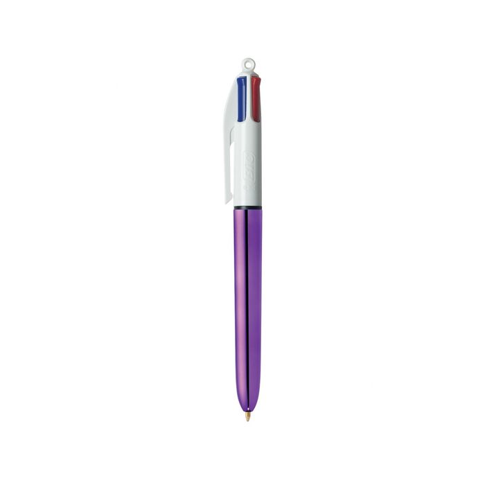 3086123310407-BIC 4 Couleurs Shine - Stylo à bille 4 couleurs - corps violet--1