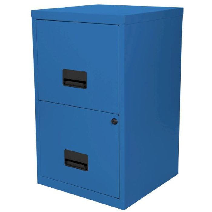 3219090950936-Classeur 2 tiroirs pour dossiers suspendus - 66 x 40 x 40 cm - bleu--0