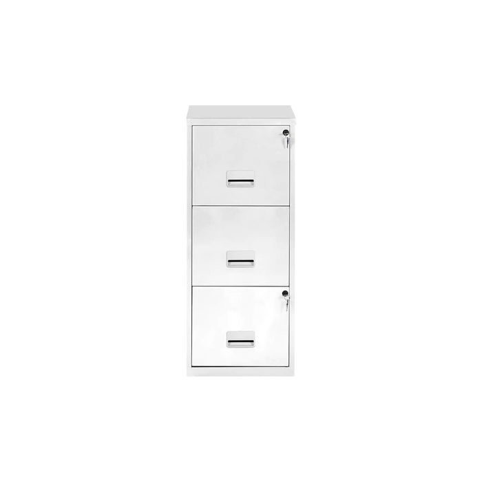 3219090950745-Classeur 3 tiroirs pour dossiers suspendus - 95,7 x 40 x 40 cm - blanc--0