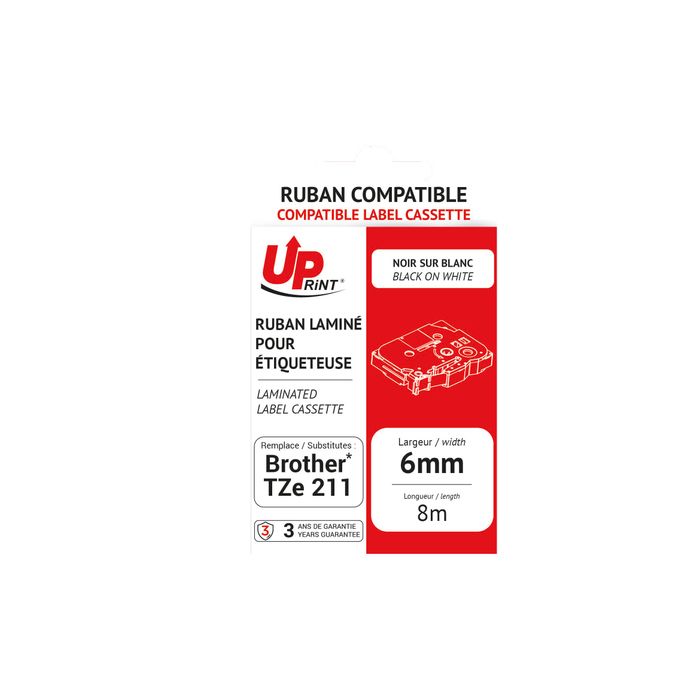 3584770437206-UPrint - Ruban d'étiquettes auto-adhésives pour Brother TZe131 - 1 rouleau (12 mm x 8 m) - fond transparen--1