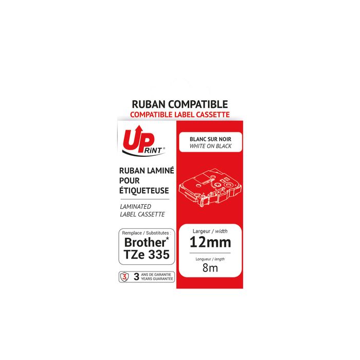 3584770437206-UPrint - Ruban d'étiquettes auto-adhésives pour Brother TZe131 - 1 rouleau (12 mm x 8 m) - fond transparen--5