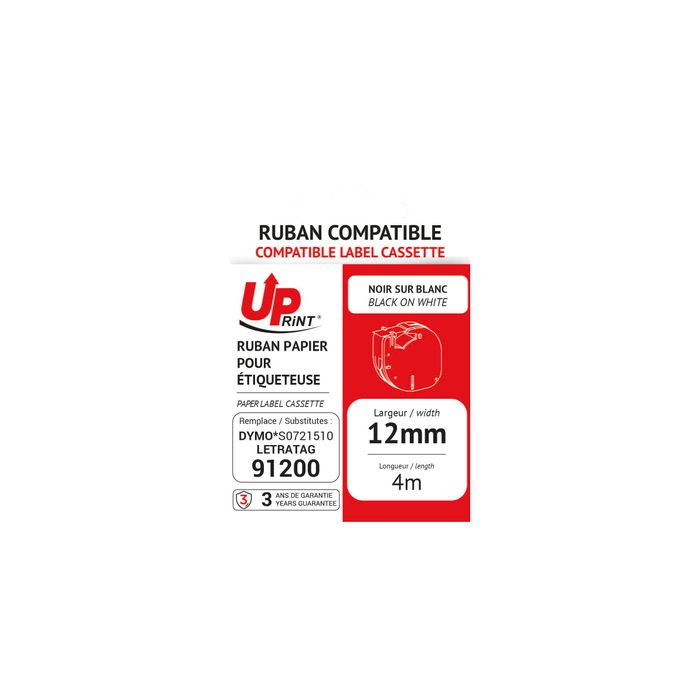 3584770437206-UPrint - Ruban d'étiquettes auto-adhésives pour Brother TZe131 - 1 rouleau (12 mm x 8 m) - fond transparen--9