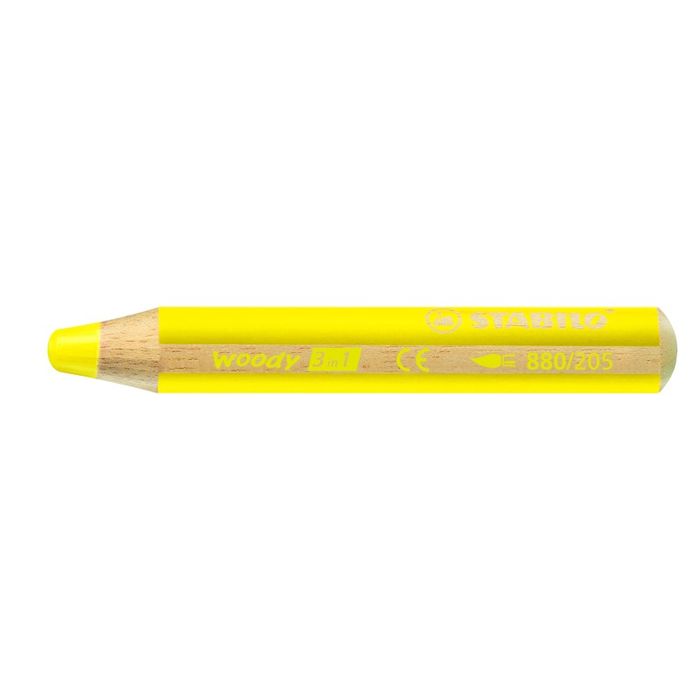 4006381115469-STABILO Woody 3 in 1 - Crayon de couleur pointe large - jaune--0