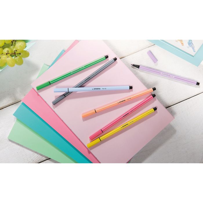 4006381495073-STABILO Pen 68 - 15 Feutres pointe moyenne - coloris pastel--1