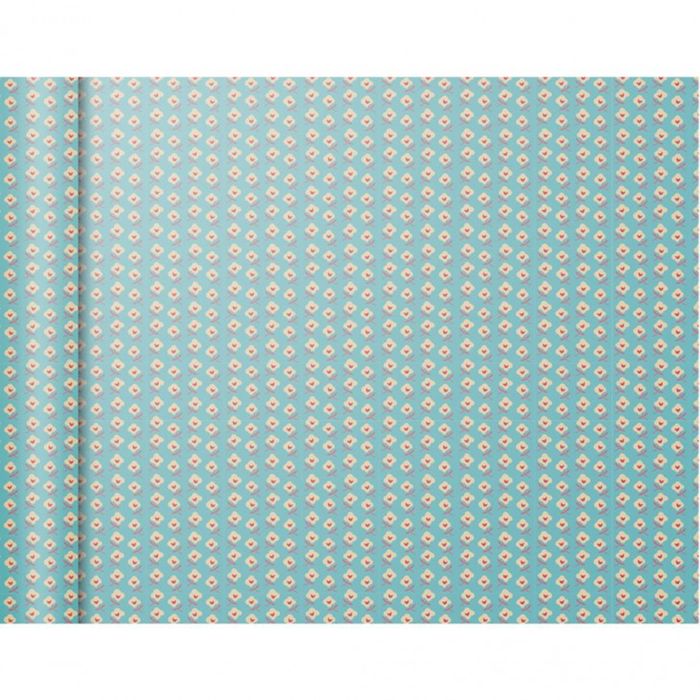 3329682238714-Clairefontaine Excellia Tiny Rolls - Papier cadeau - 35 cm x 5 m - 80 g/m² - fleurs et fond bleu--2