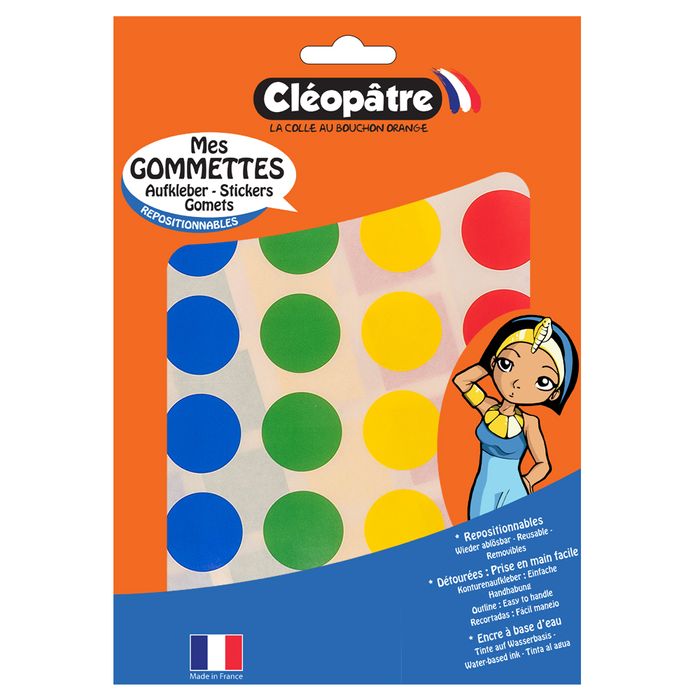 3700162301430-Cléopâtre - 72 gommettes géométriques - 4 cm - 4 couleurs - repositionnables--3