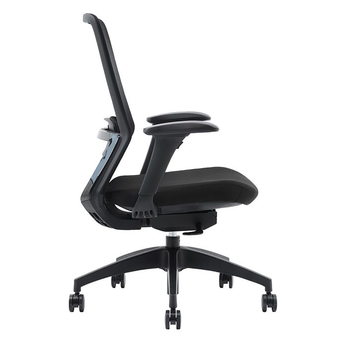 3701338802416-Fauteuil de bureau POLAR - accoudoirs réglables - appuie-tête en option - noir--1