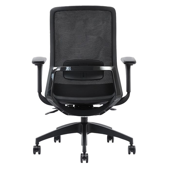 3701338802416-Fauteuil de bureau POLAR - accoudoirs réglables - appuie-tête en option - noir--3