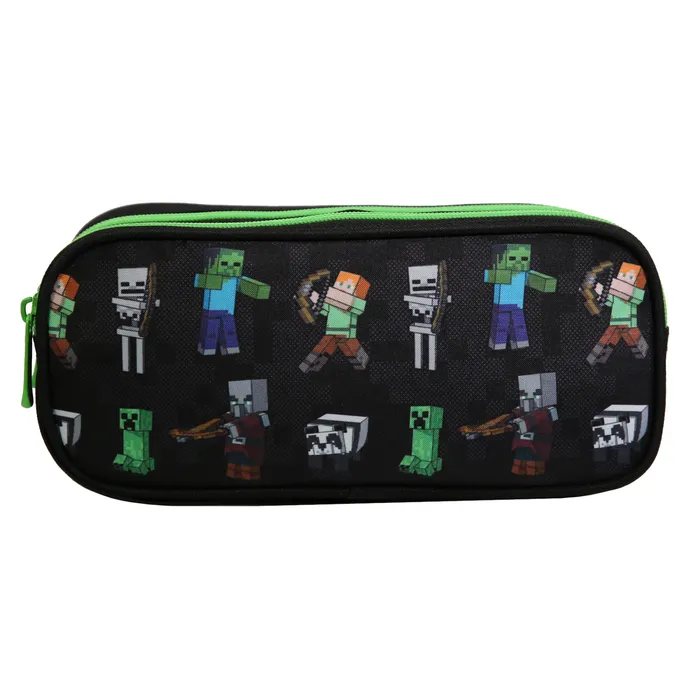 3666311006482-Trousse rectangulaire Minecraft - 2 compartiments - noir - Bagtrotter--0