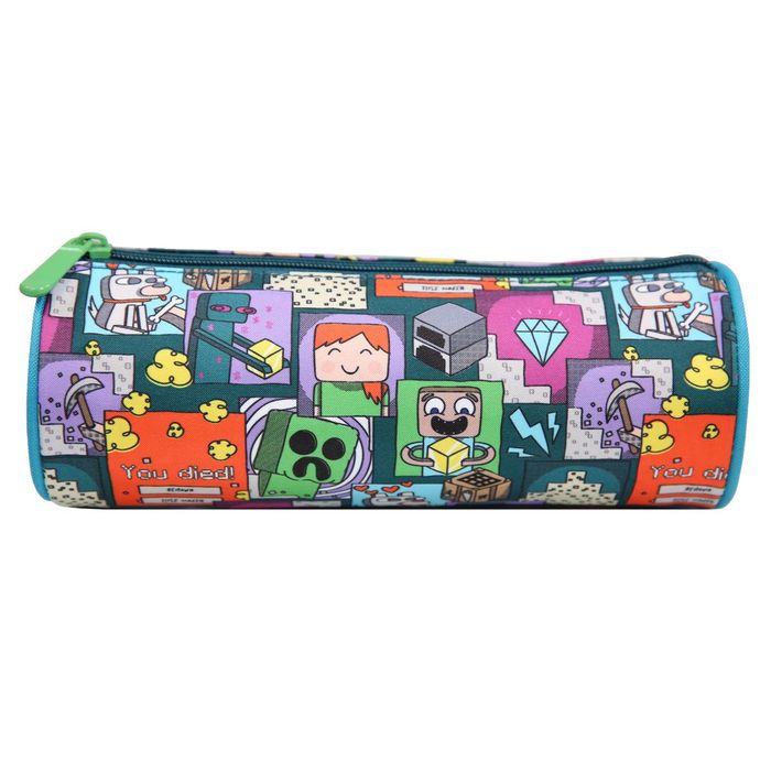 3666311004822-Trousse ronde Minecraft - 1 compartiment - vert - Bagtrotter--0