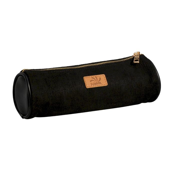 3173748246225-Trousse Velvet ronde velours - 1 compartiment - noir - Carpentras--0