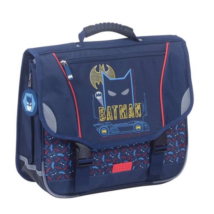 3661507523569-Cartable Batman 38 cm - 2 compartiments - bleu marine - Kid'Abord--0