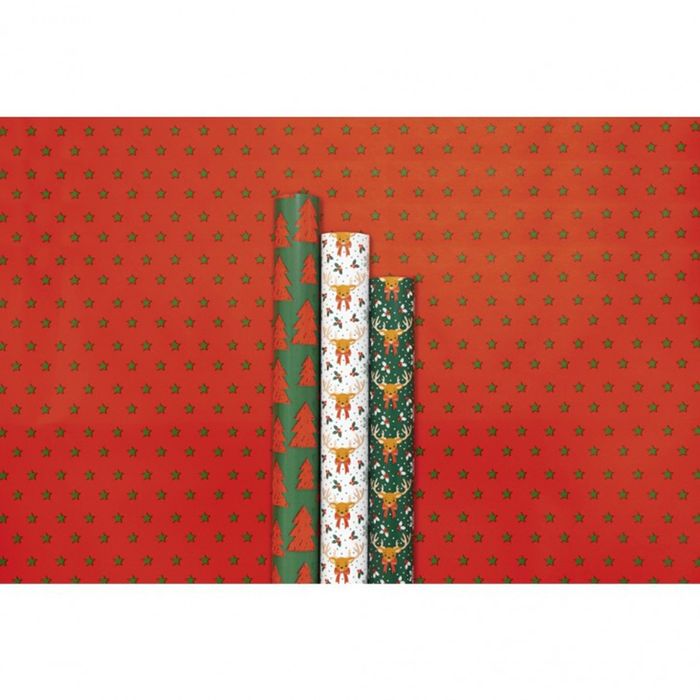 3329682020609-Clairefontaine Excellia Christmas - Papier cadeau - 70 cm x 2 m - flocons - différents modèles dispon--1