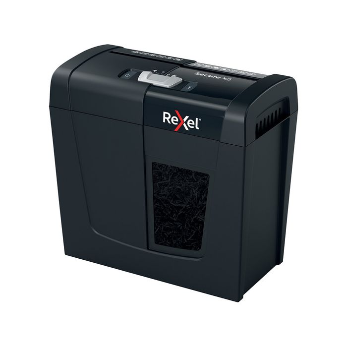 5028252615266-Rexel Secure X6 - destructeur de documents coupe croisée - 6 feuilles - Corbeille 10 litres--0