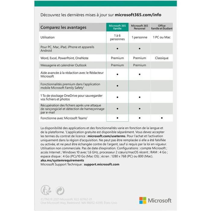 4260505538057-Microsoft 365 Famille à télécharger - Jusqu’à 6 utilisateurs - PC ou Mac – Abonnement 1 an--1