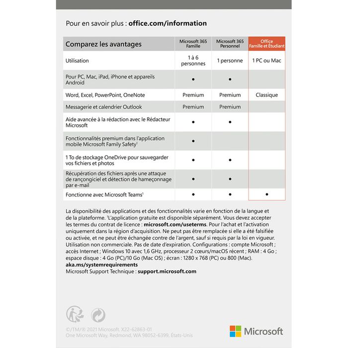 4251972904988-Microsoft Office Famille & Etudiant 2021 - Achat définitif - Code de téléchargement--1