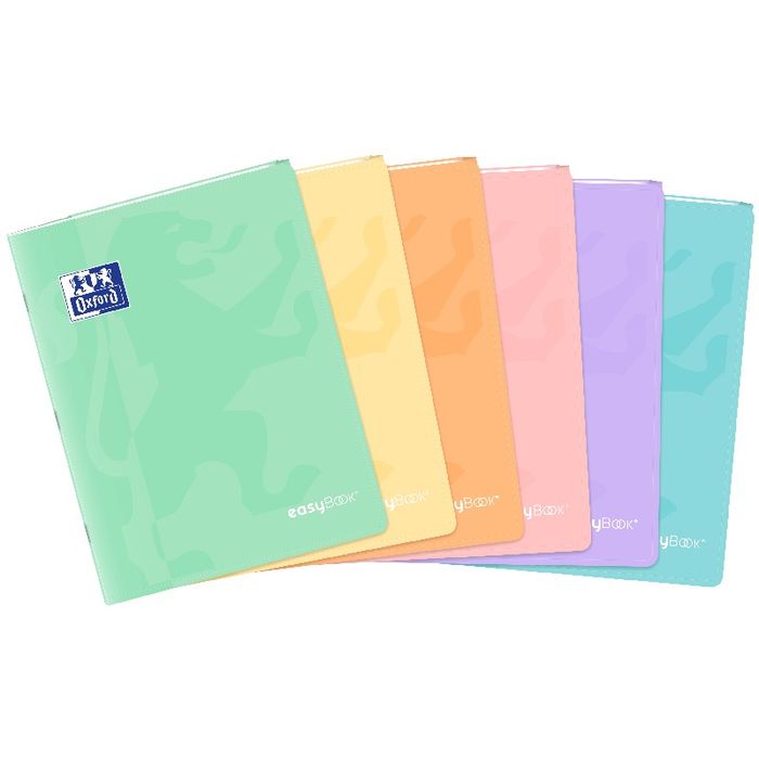 3020120185583-Oxford EasyBook Pastel - Cahier polypro 17 x 22 cm - 96 pages - grands carreaux (Seyes) - disponible dans diff--0