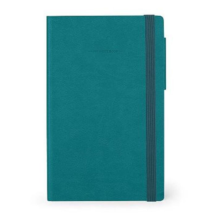 8054117627256-Legami My Notebook - Carnet de notes à élastique - 13 x 21 cm - ligné - bleu pétrole--0