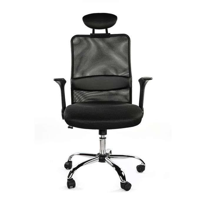 0404051195294-Fauteuil de bureau GELATI - accoudoirs rabattables - appui-tête réglable - noir --1