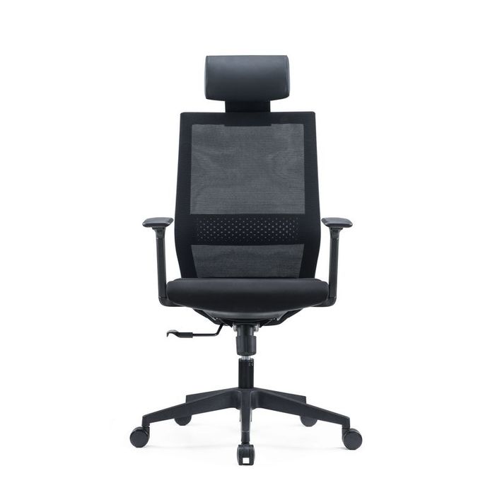 3700339918508-Fauteuil de bureau MAXIM - accoudoirs réglables - Appuie tête - noir--1