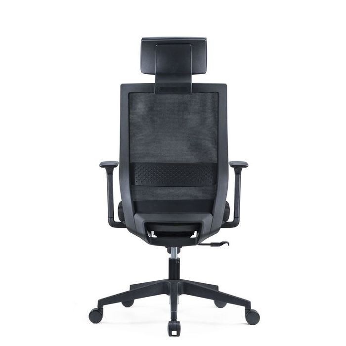 3700339918508-Fauteuil de bureau MAXIM - accoudoirs réglables - Appuie tête - noir--5